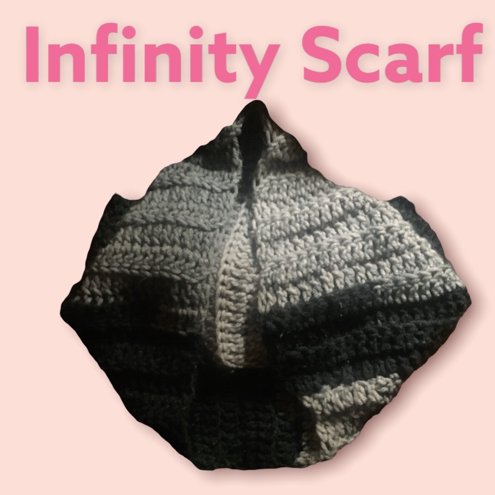 Knitted Infinity Scarf 16”x9”
